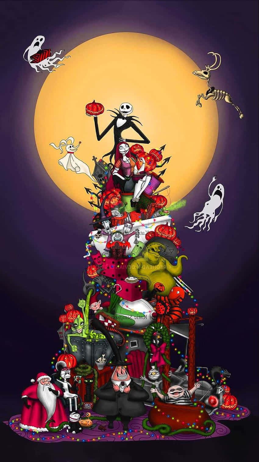 Image  Tim Burton's Classic: Nightmare Before Christmas Phone Wallpaper