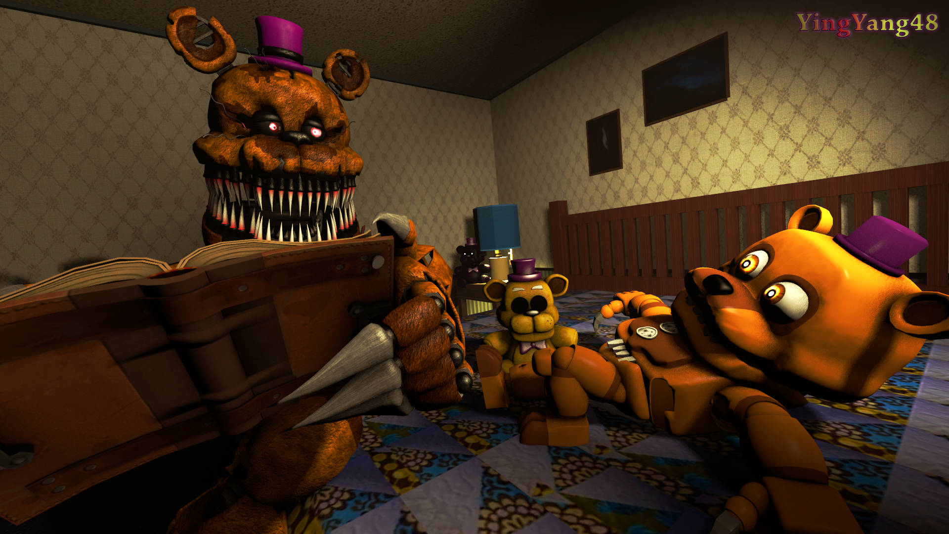 Nightmare Freddy Bed Time Story Wallpaper