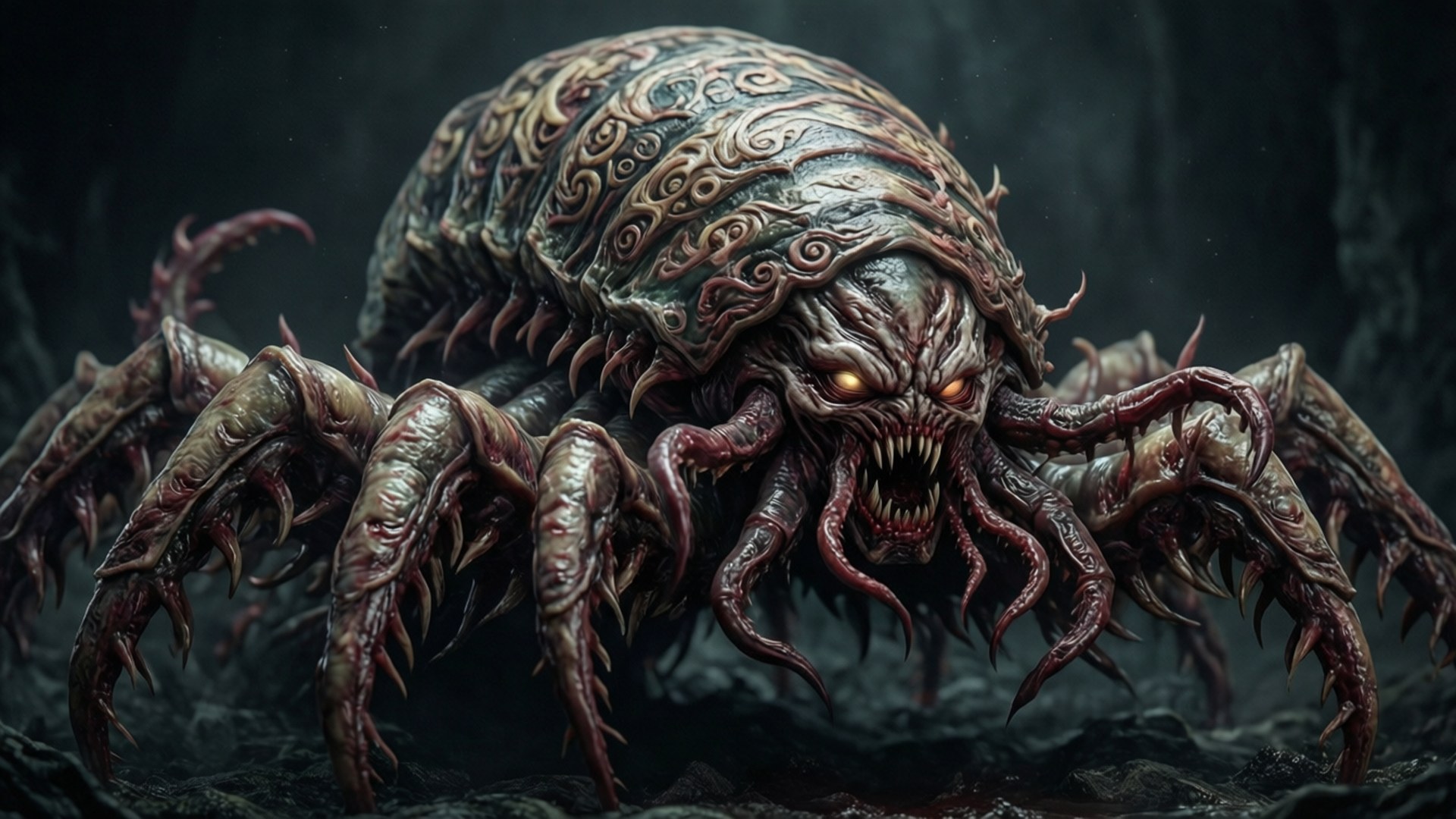 The full horror of Kaneki's centipede kakuja form, a monstrous entity.