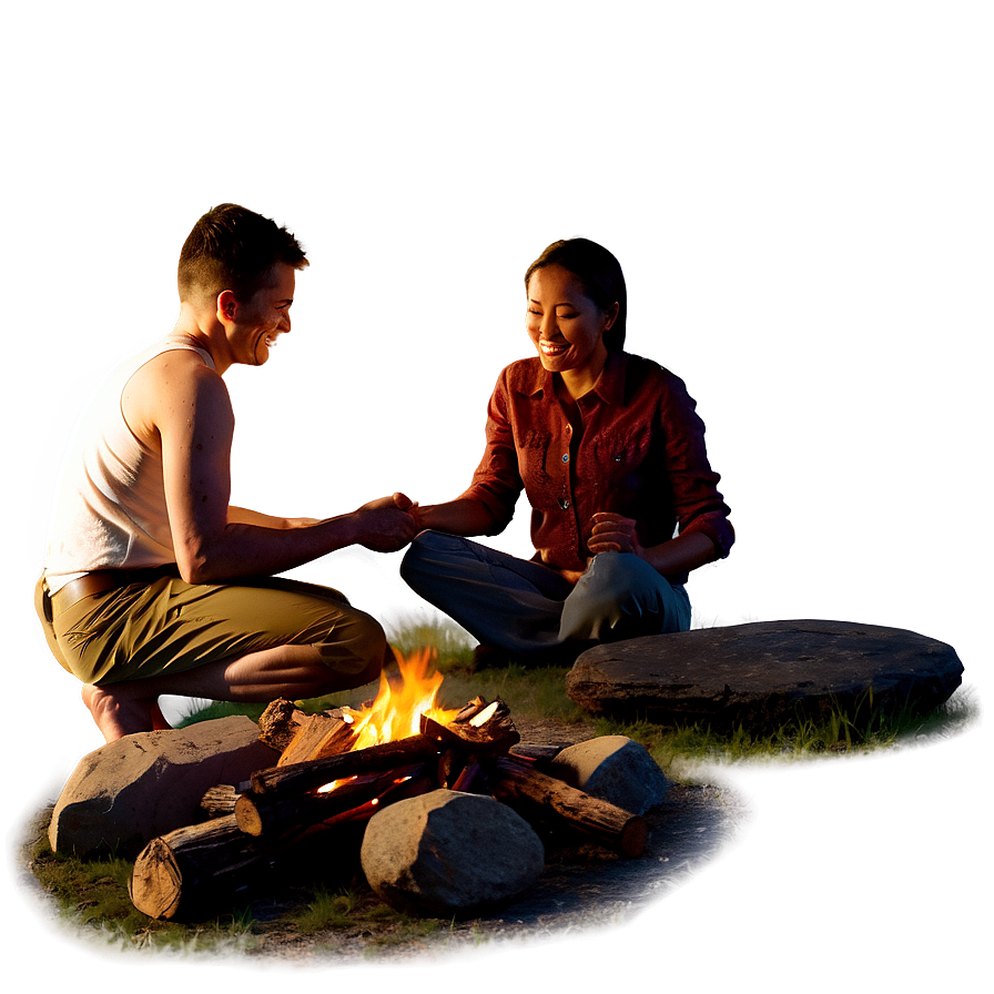 Nighttime Campfire Gathering Png Ltb55 PNG