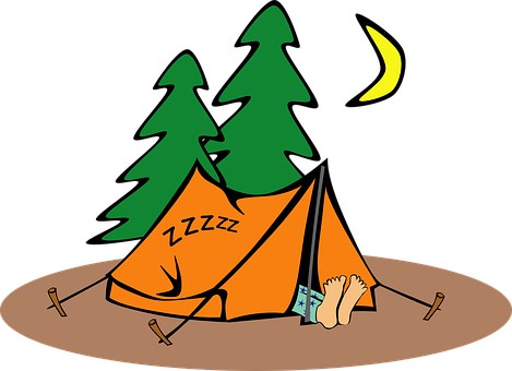 Nighttime Camping Cartoon PNG
