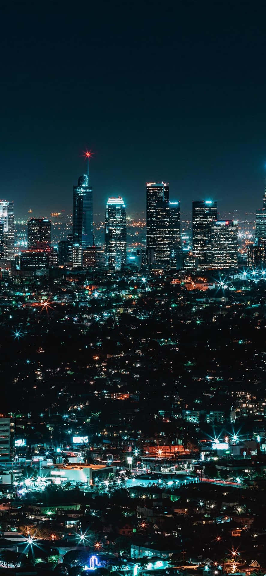 Nachtelijke Stadsgezicht Skyline Achtergrond