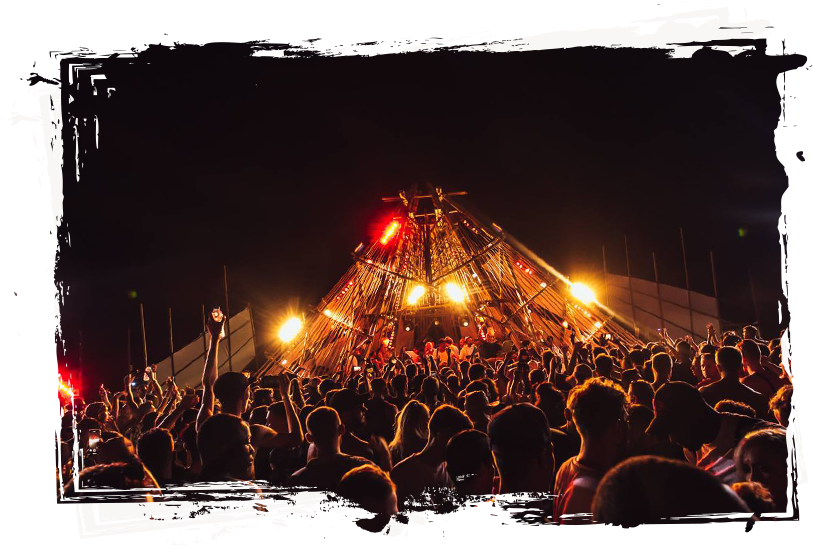 Nighttime Festival Crowd Gathering PNG