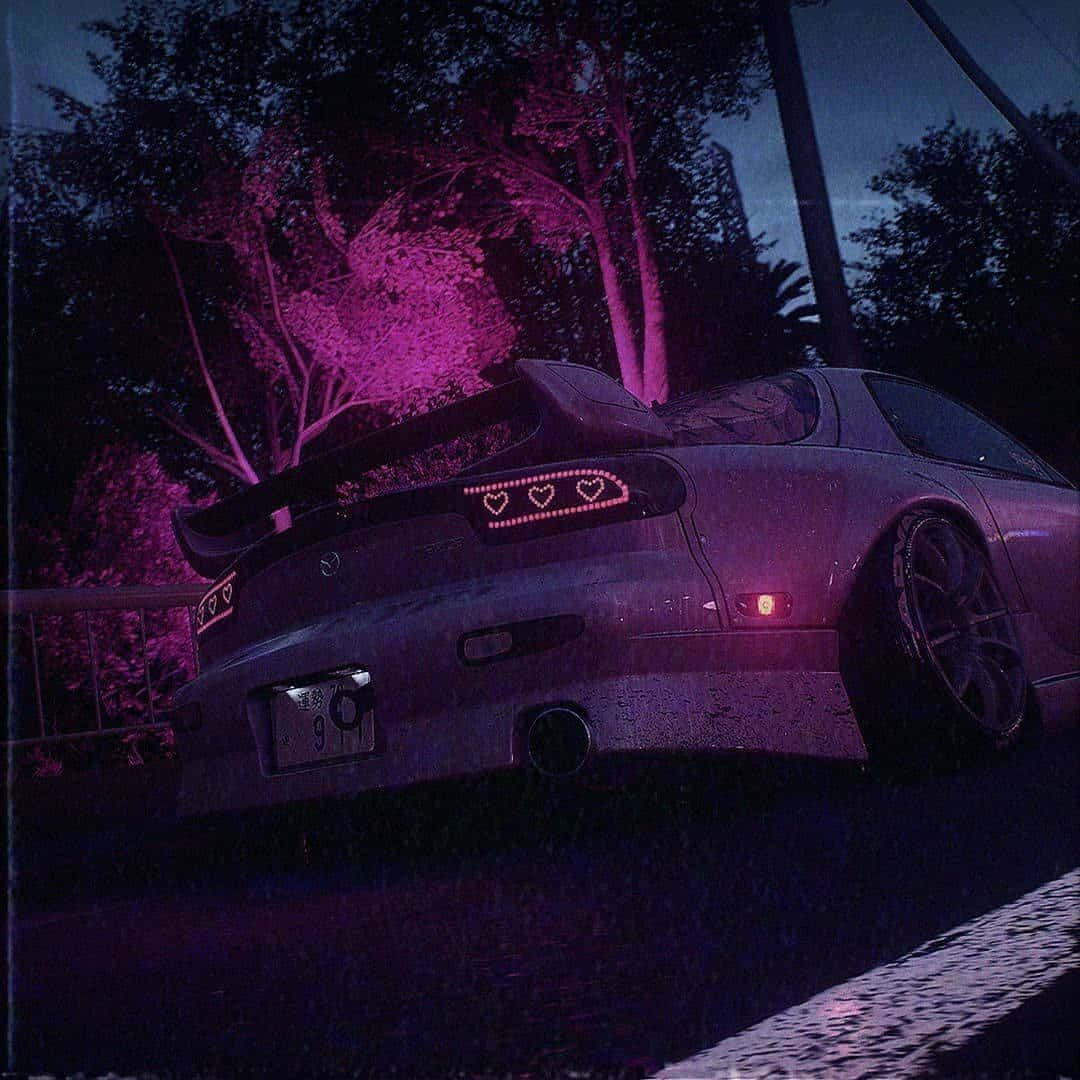 Nighttime J D M Car Under Purple Hues Wallpaper