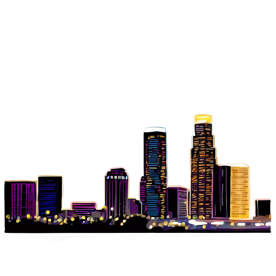 Nighttime Los Angeles Skyline Png 85 PNG