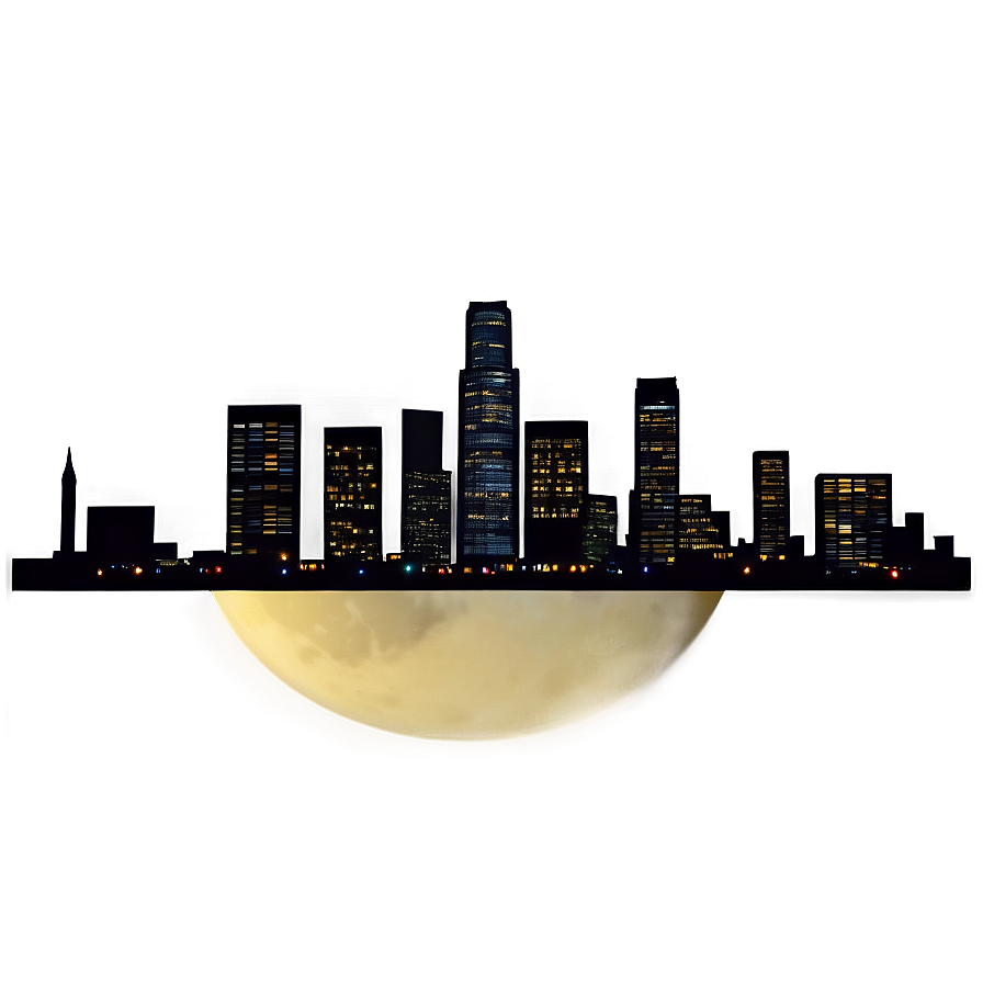 Nighttime Los Angeles Skyline Png Faq65 PNG