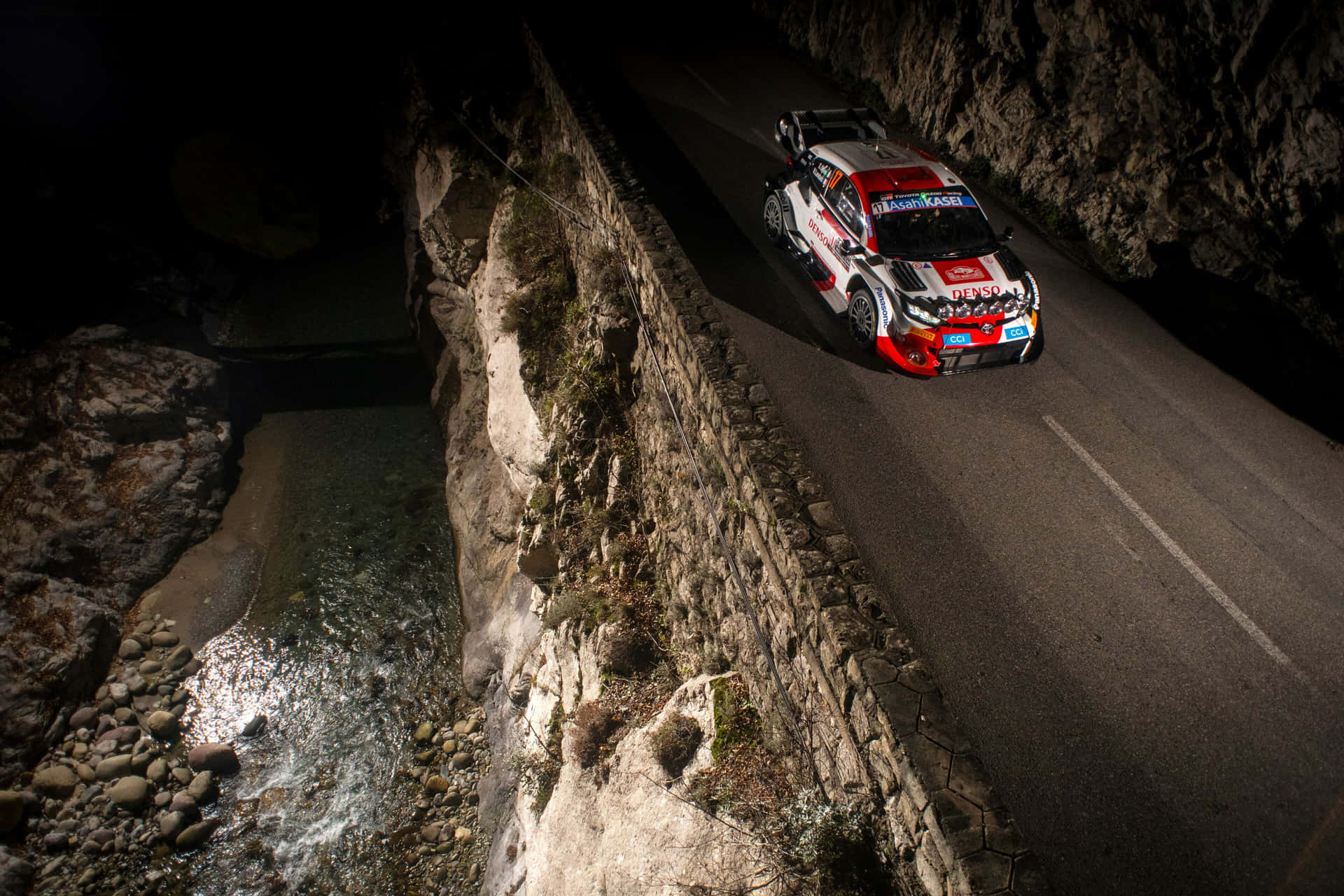 Nighttime Rally Caron Mountain Road Wallpaper