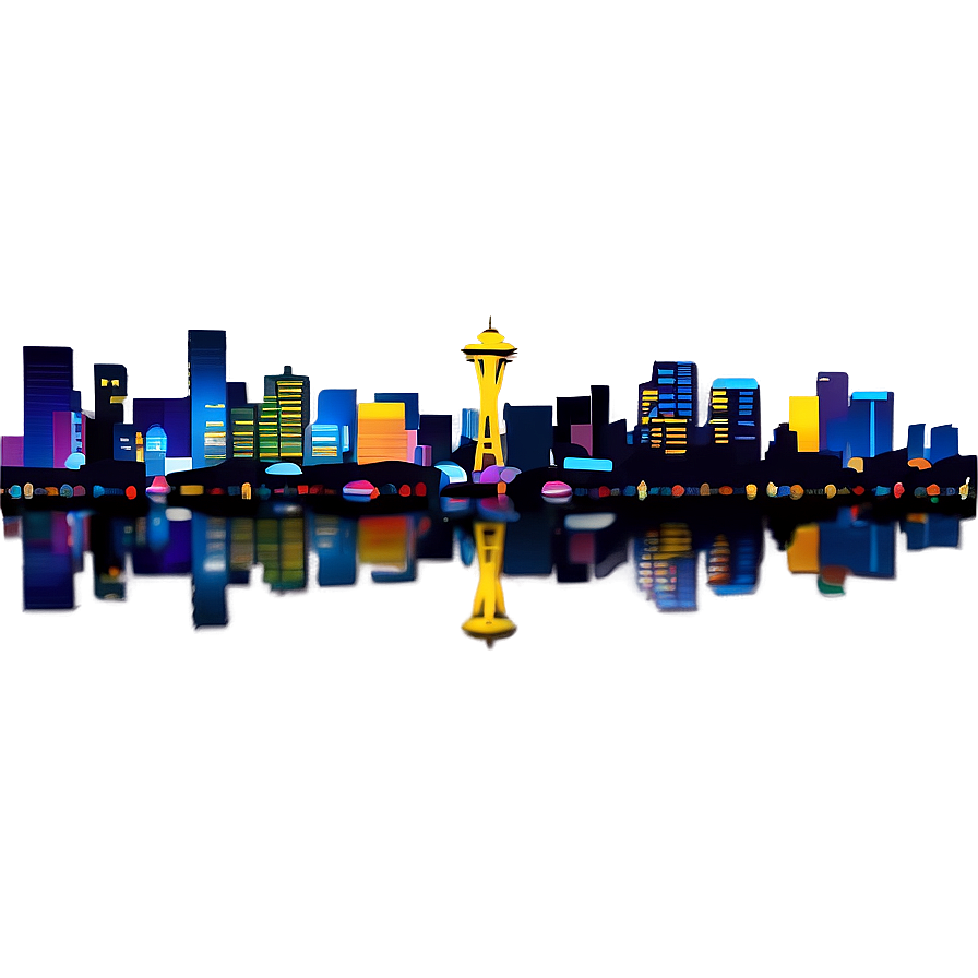 Nighttime Seattle Skyline View Png 06252024 PNG