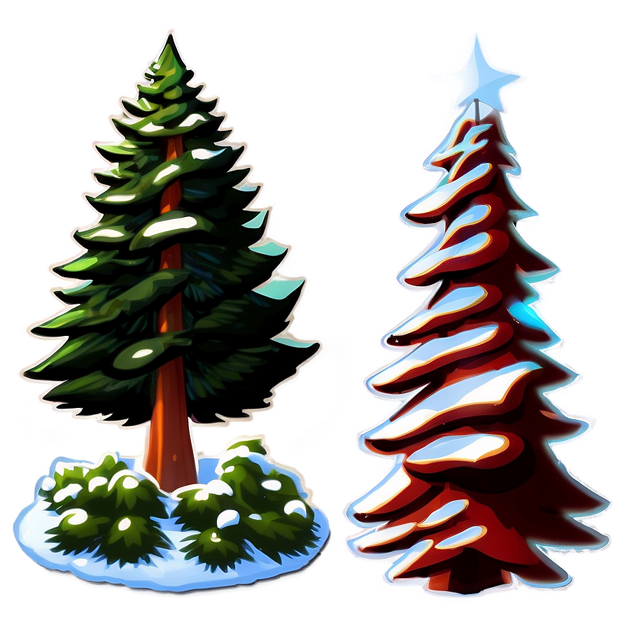Nighttime Spruce Tree Scene Png Qxv PNG