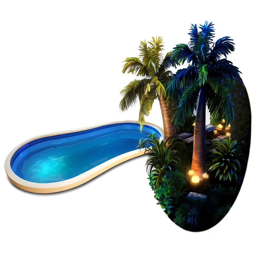 Nighttime Swimming Pool Png Hmi PNG