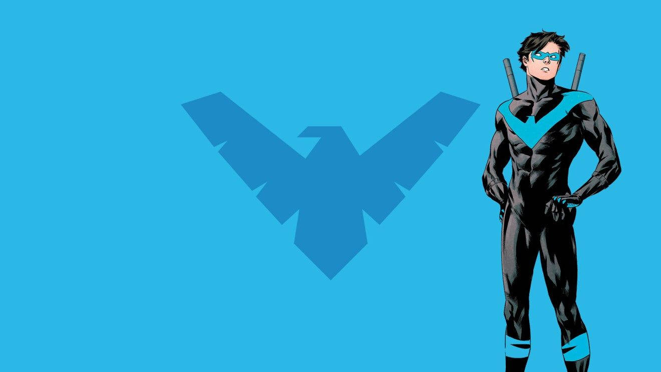 Nightwing In Light Blue Backdrop Background