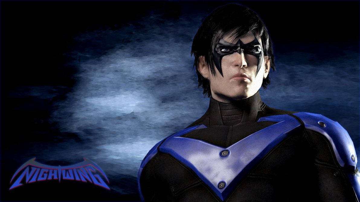 Nightwing In Purple Suit Background