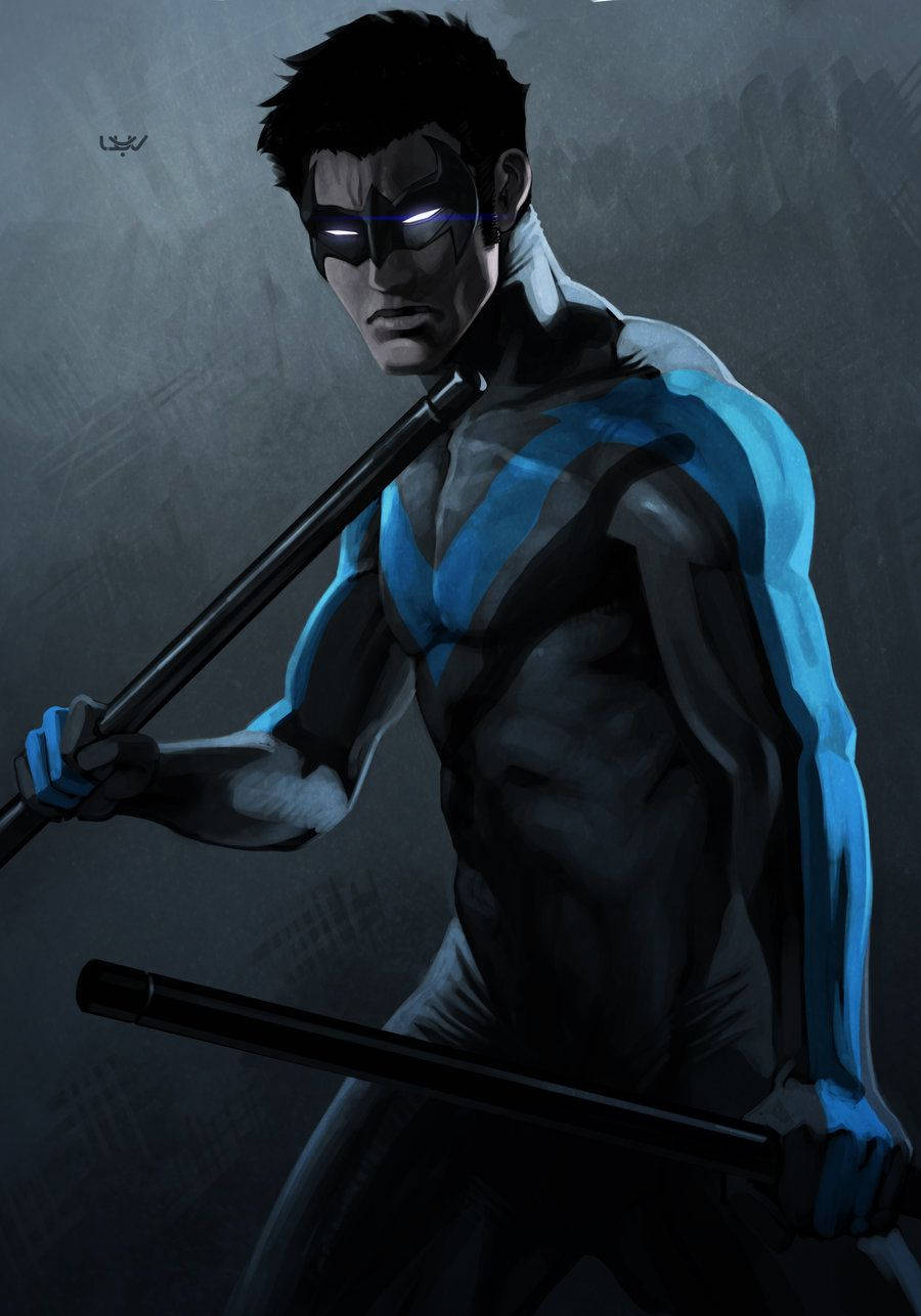 Nightwing With Dazzling Eyes Background