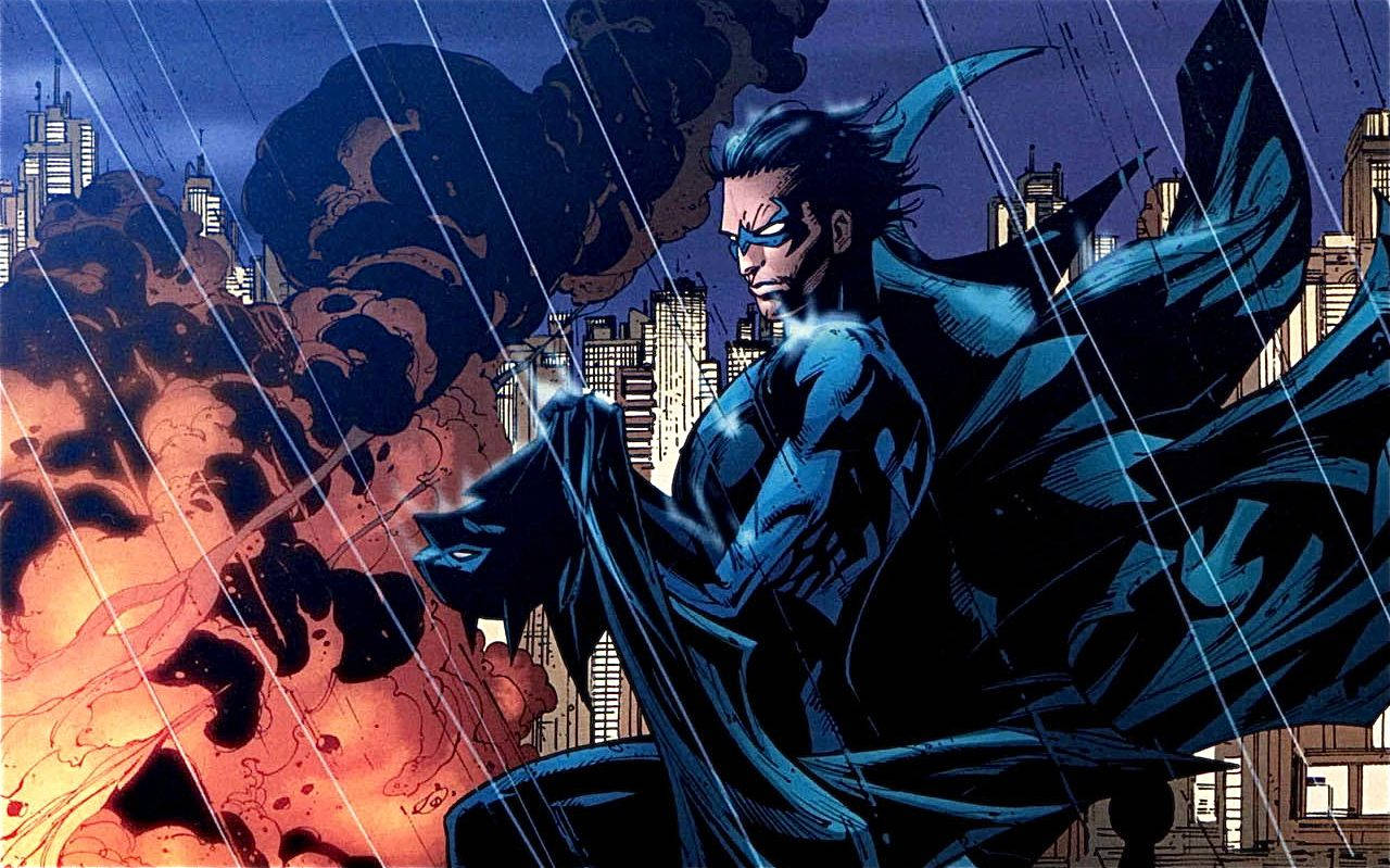 Nightwing With Fire Art Wallpaper