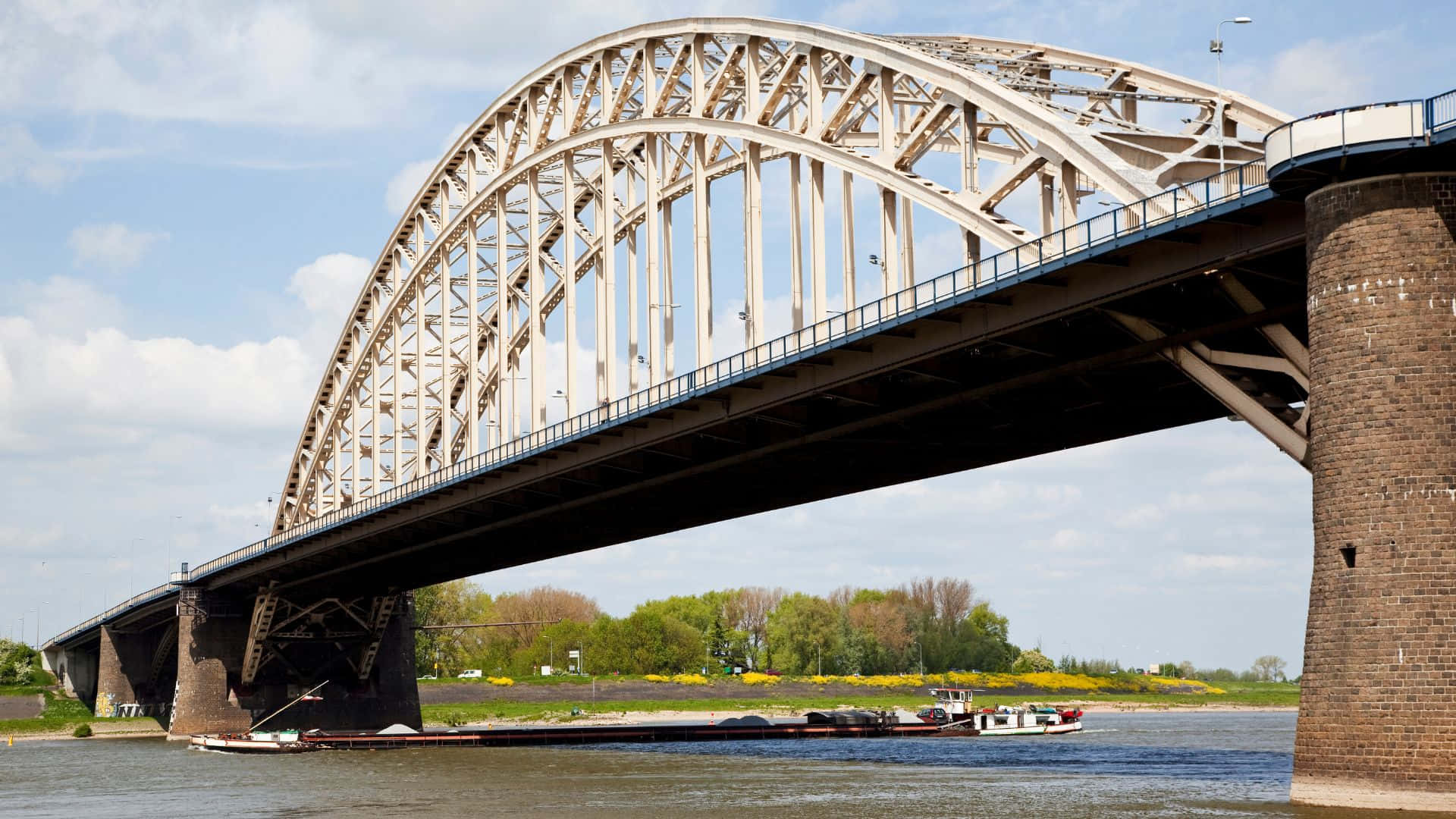 Nijmegen Arched Bridge River View Wallpaper