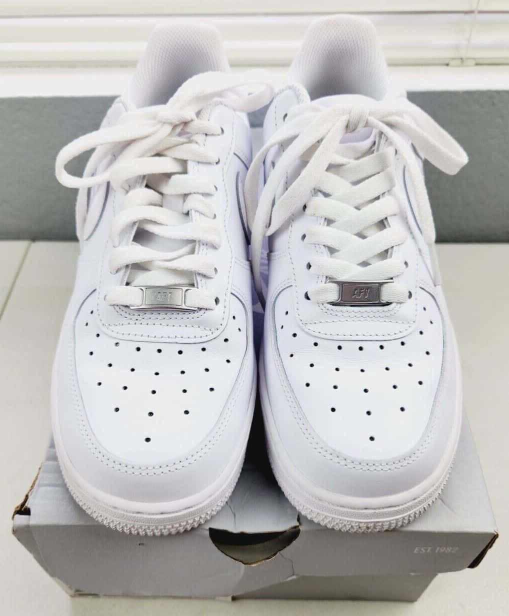 White Nike Air Force 1 Front-Shot Picture