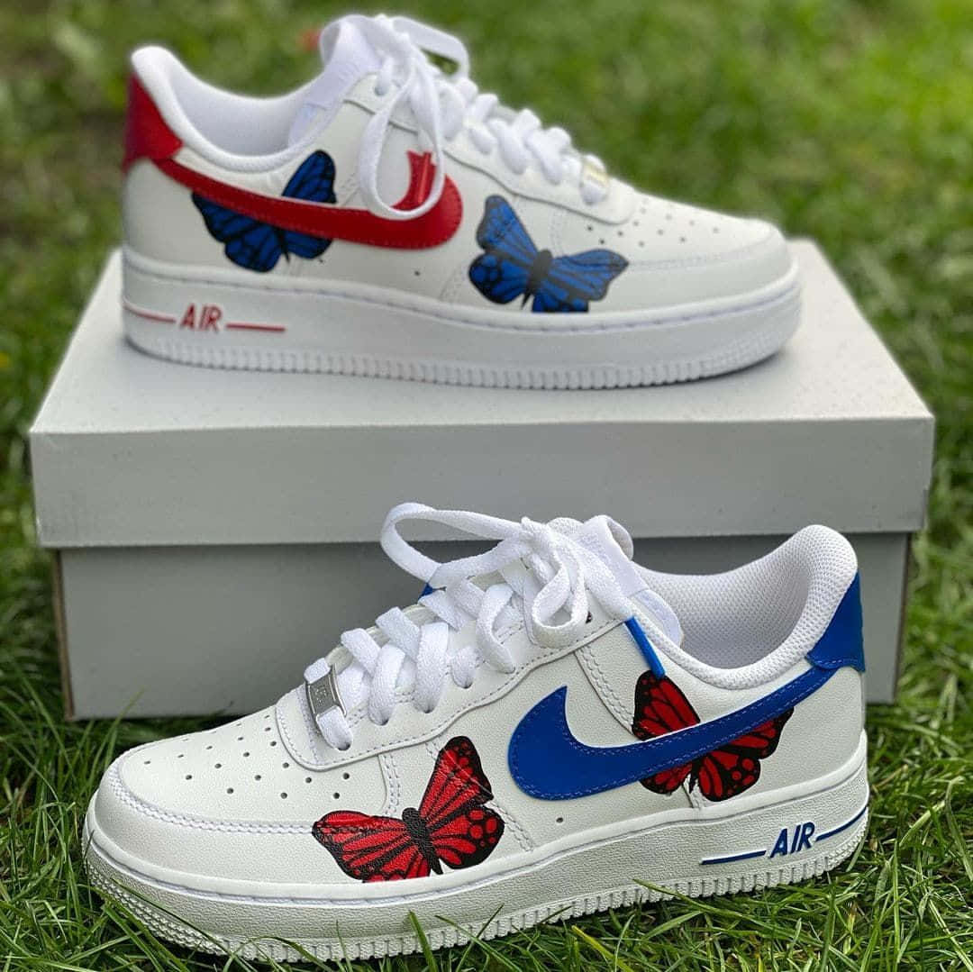 Full Custom Blue-red Nike Air Force 1 Picture
