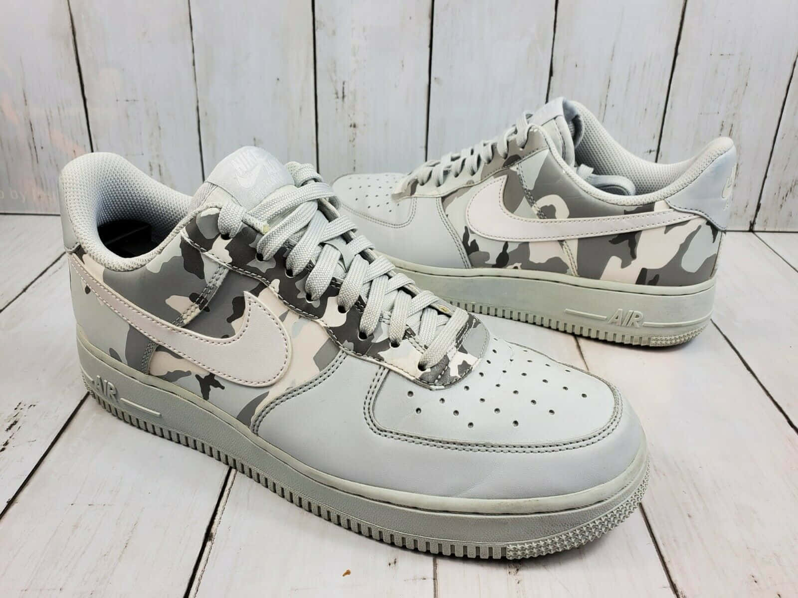 White Grey Camo Nike Air Force 1 Picture