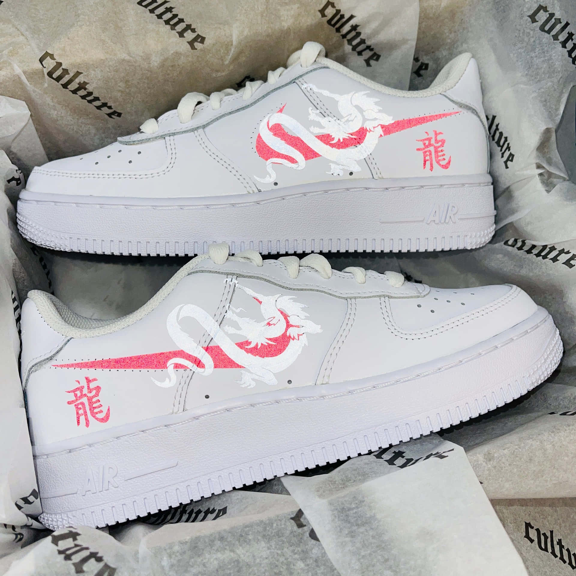 Pink White Custom Nike Air Force 1 Picture