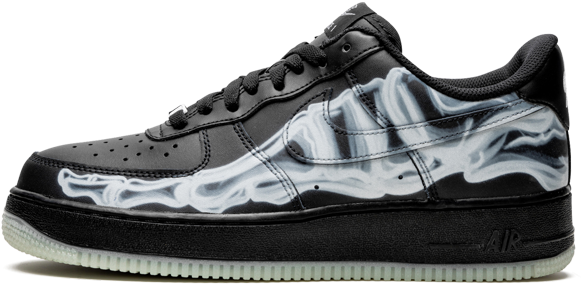 Nike Air Force1 Black Smoke Design PNG