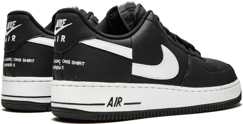 Nike Air Force1 Low Black White Sneakers PNG
