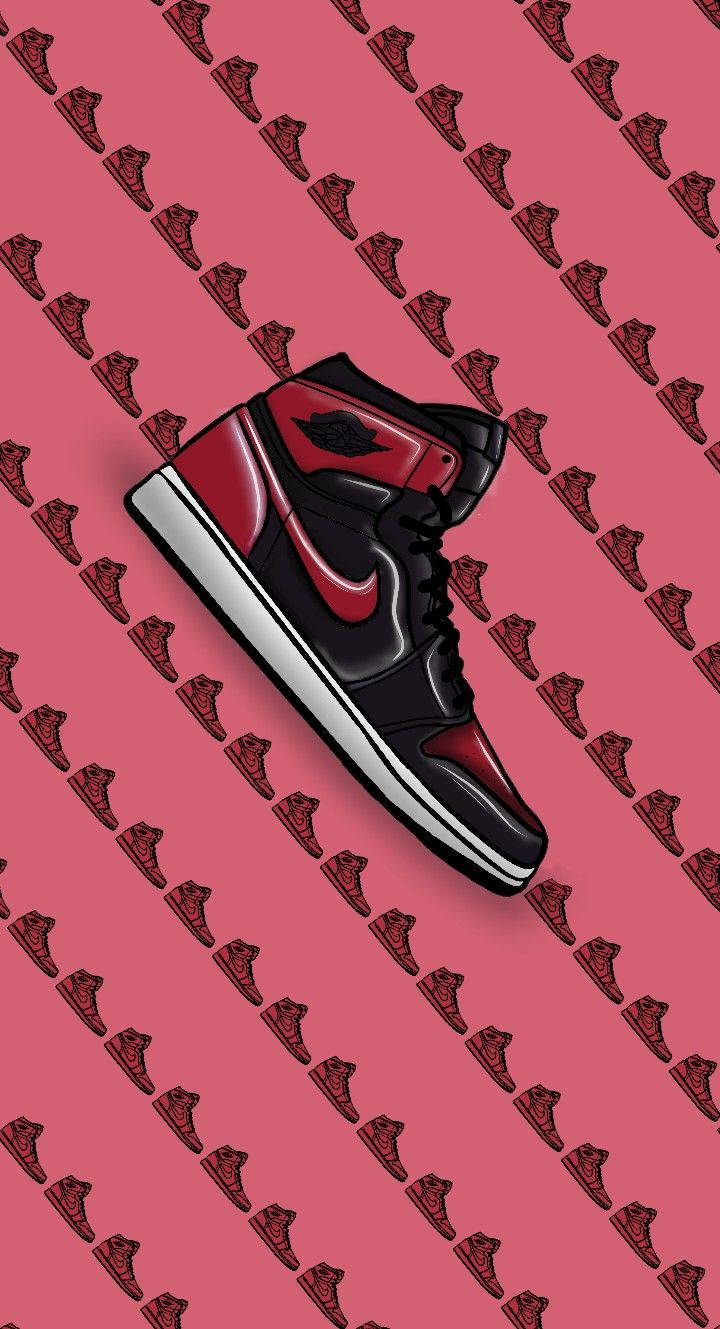 Nike Air Jordan 1 Banned Pink Background