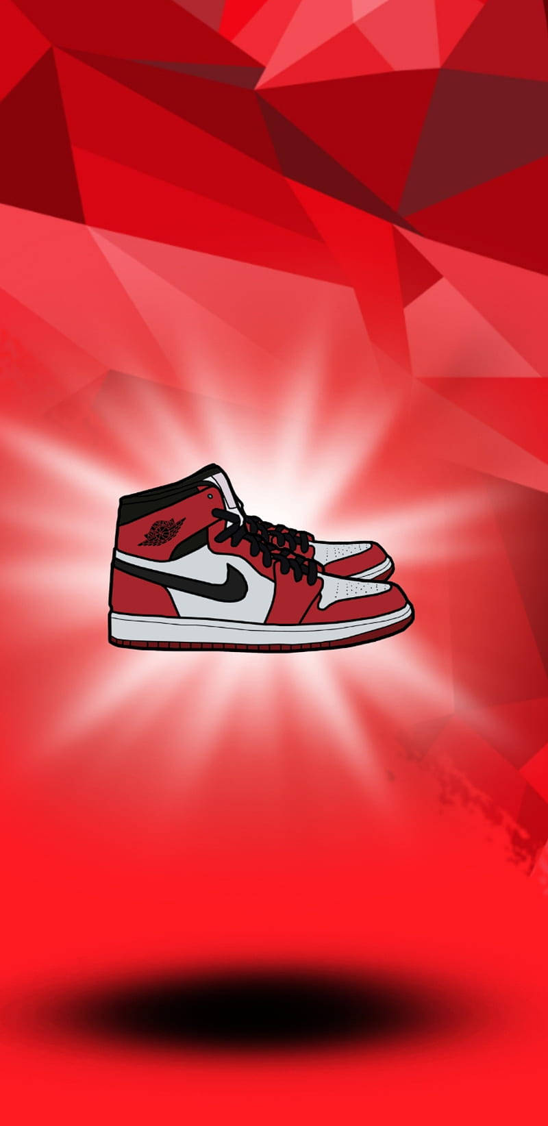 Nike Air Jordan 1 Chicago Rød Baggrund Wallpaper