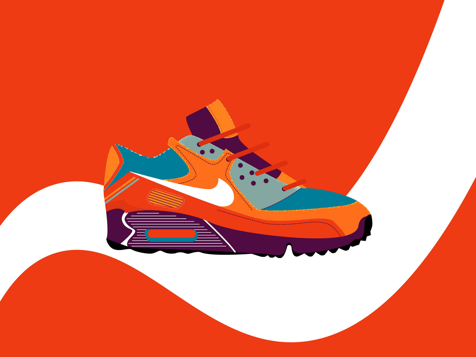 Nike Air Retro Cartoon Shoe Wallpaper