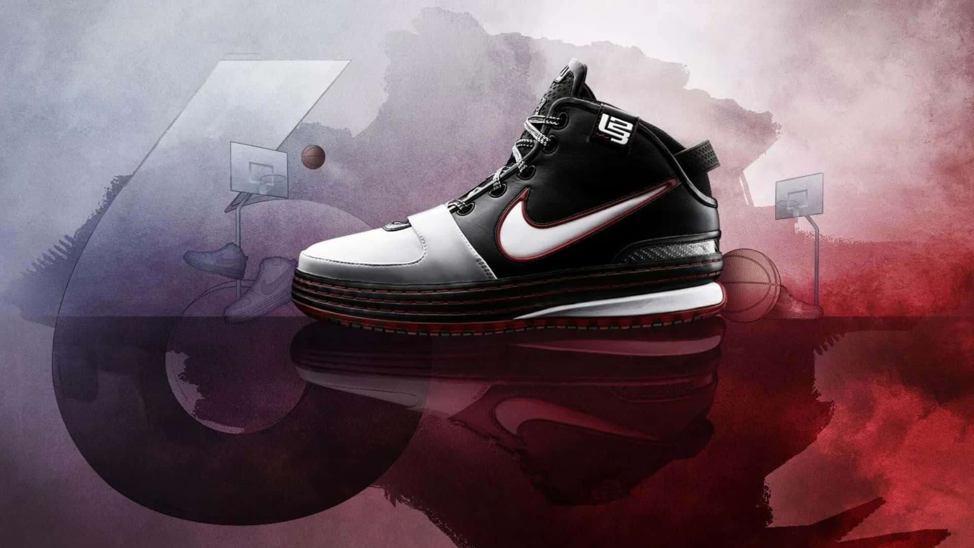 Nike Basketball Shoe Promotional Artwork Wallpaper