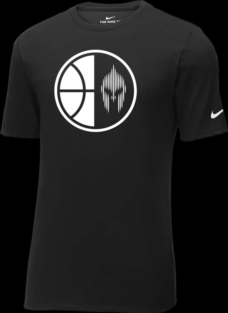 Nike Black Basketball T Shirt Design PNG