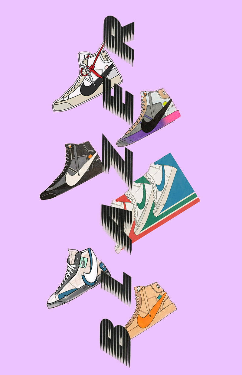 Nike Blazer Cute Illustration Wallpaper
