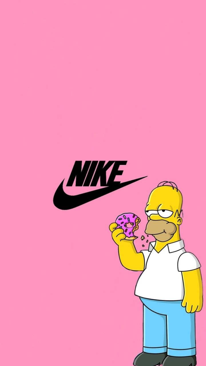 Solo haz Apretar Guardia Download Nike Cartoon Homer Simpson Wallpaper | Wallpapers.com