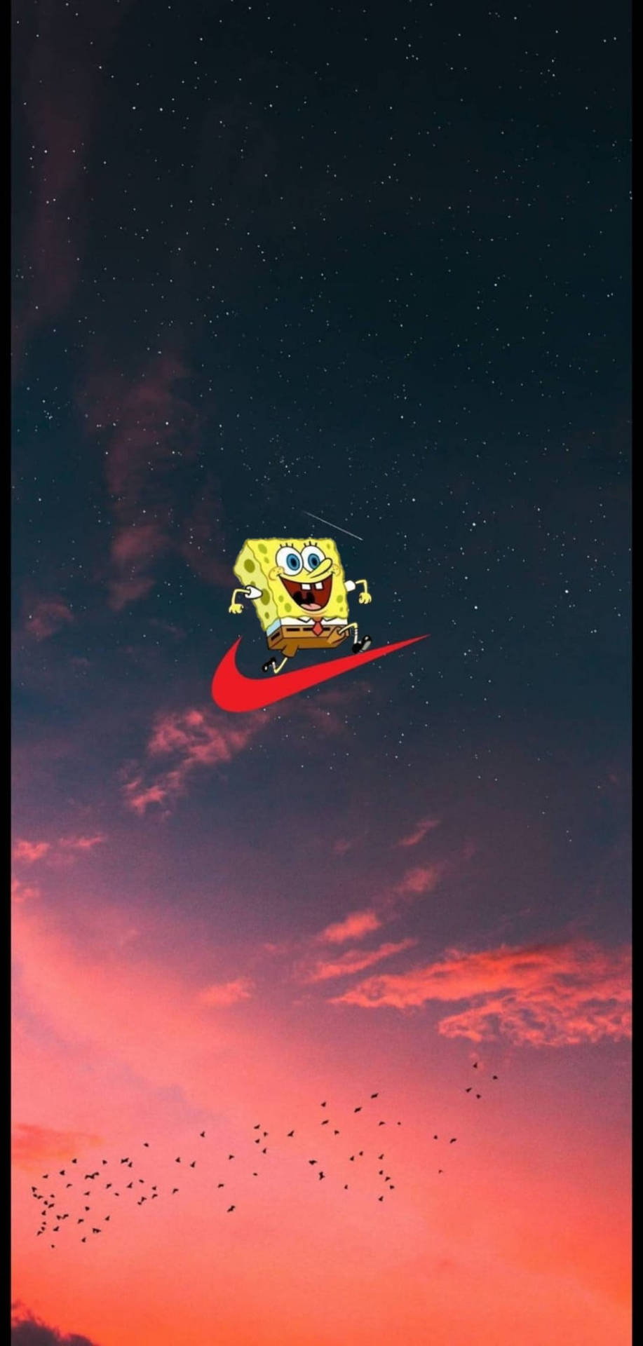 Nike Cartoon SpongeBob Starry Sky Wallpaper