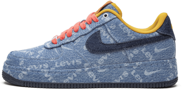 Nike Denim Air Force1 Sneaker PNG