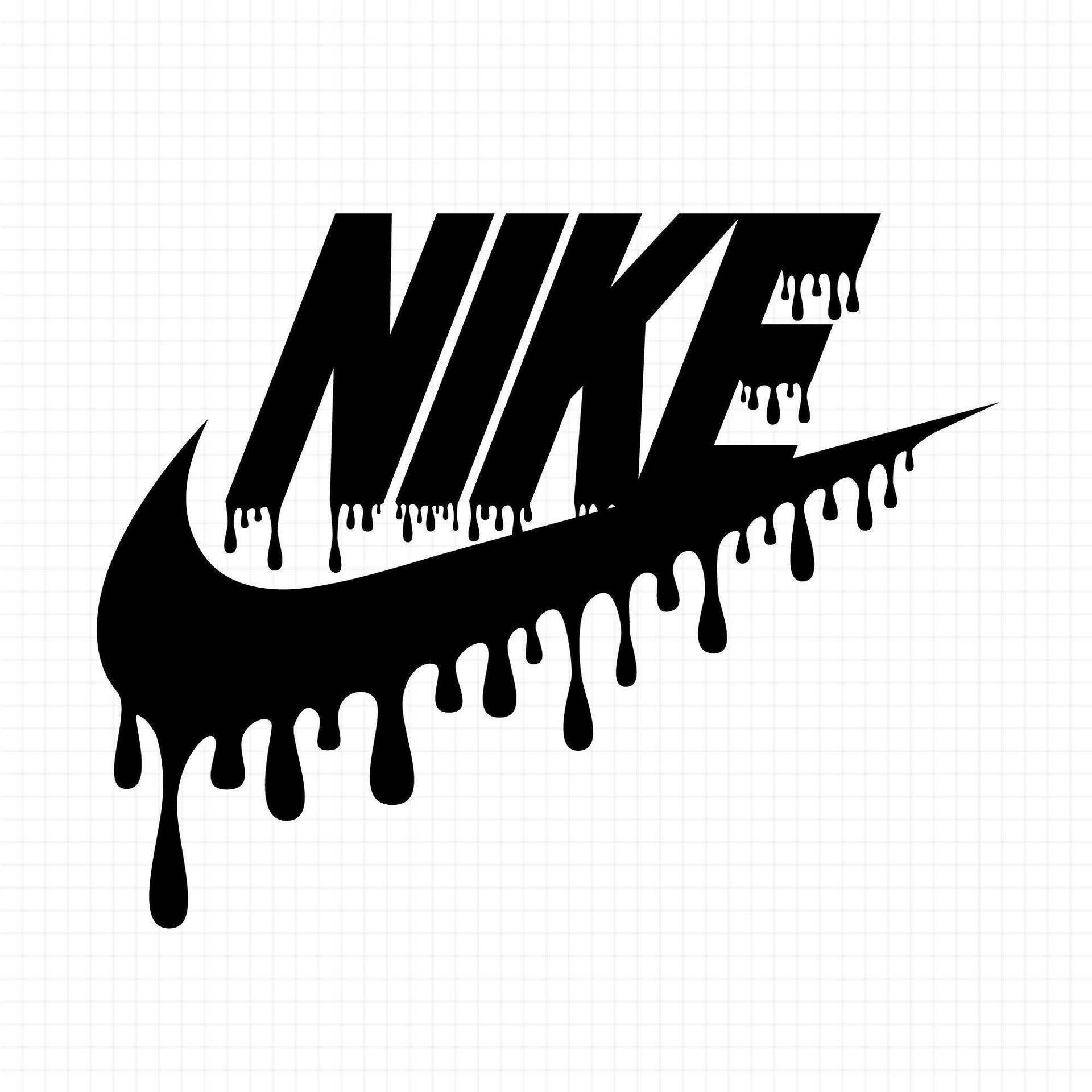 Sort Nike Drip Logo Tapet Wallpaper