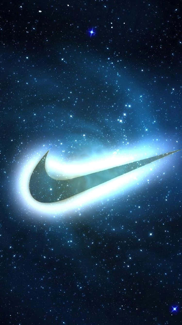 Nikegalaxy Swoosh Leuchtende Umrisse Wallpaper