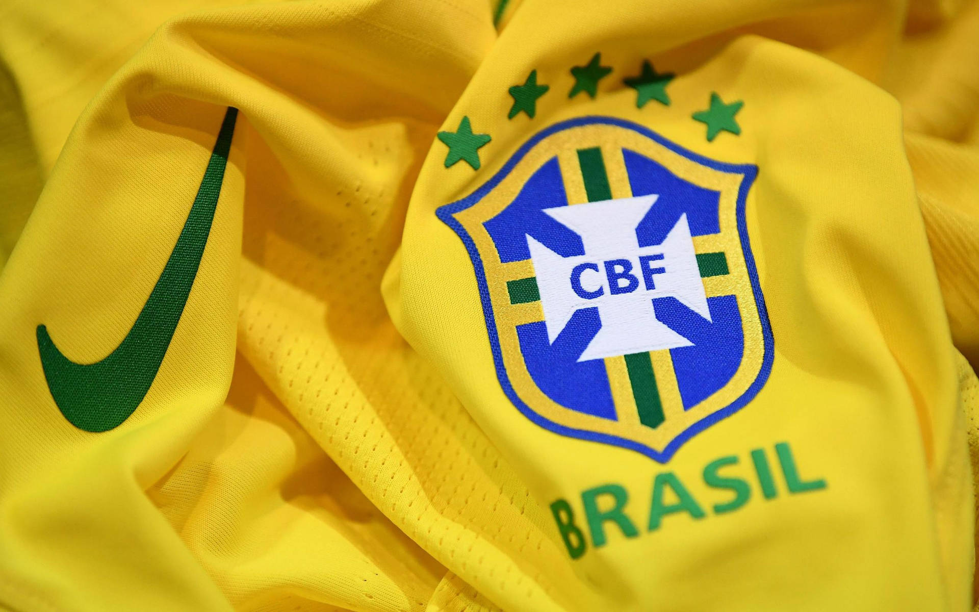 Nike Girl Football Yellow Brasil Jersey Wallpaper