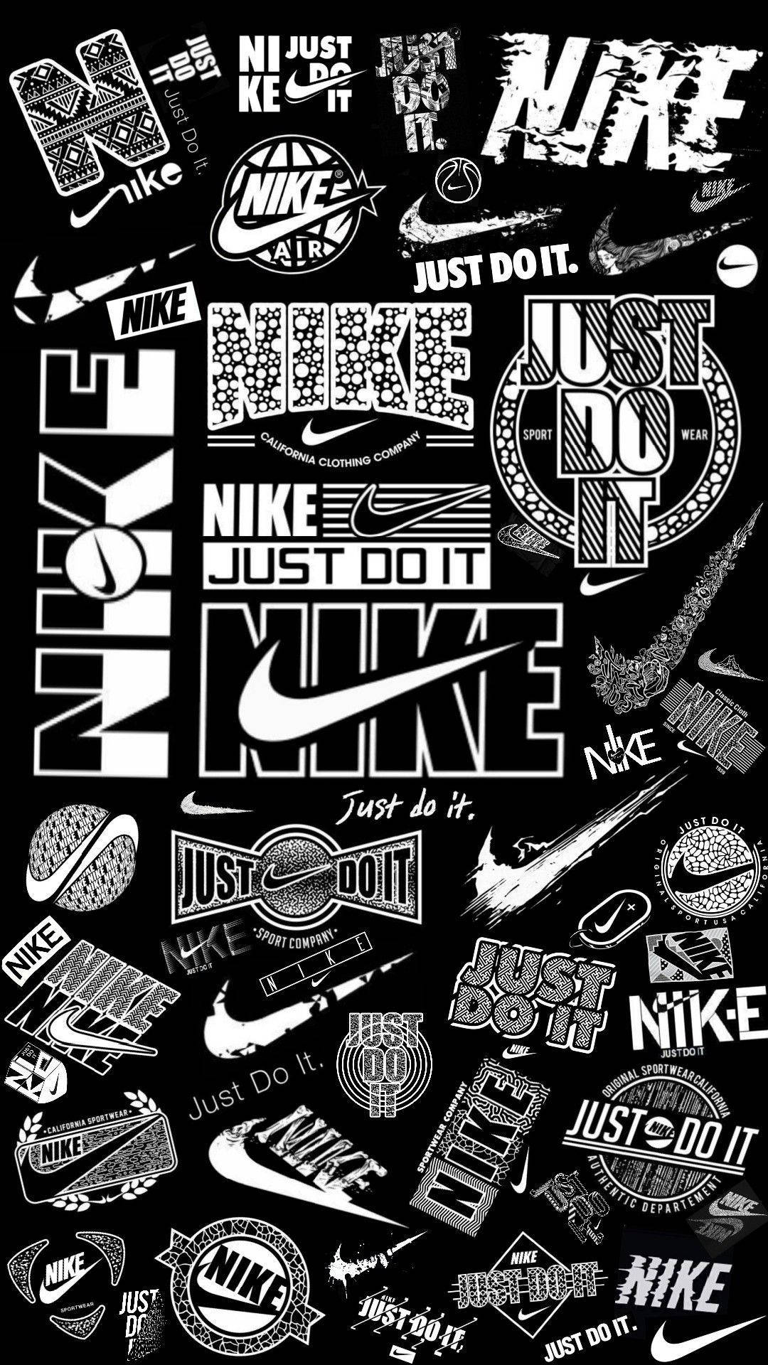 Nikegraffiti Schwarz Und Weiß. Wallpaper