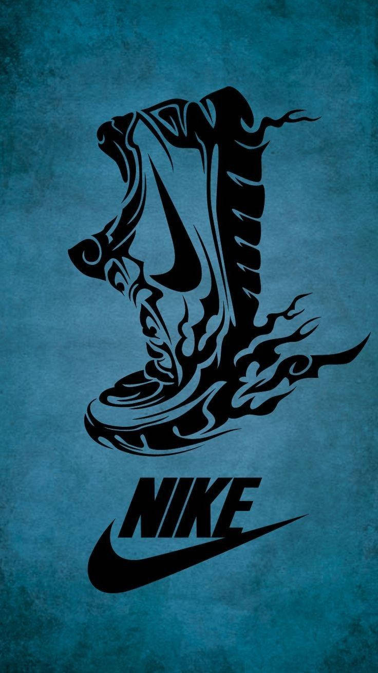 Nikelogotypen Blandad Med Graffitikonst Wallpaper