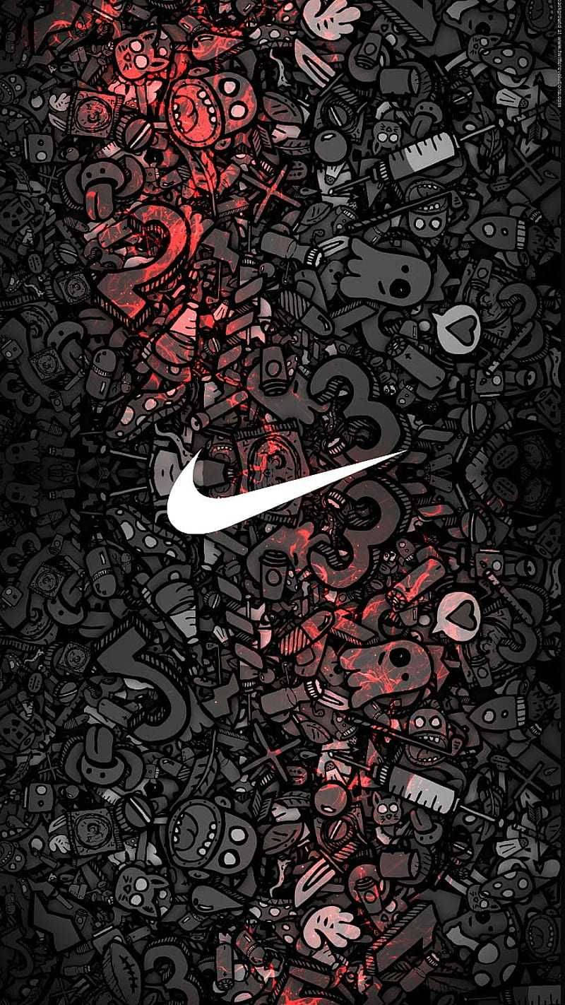 Nikegraffiti Sorte Kruseduller. Wallpaper