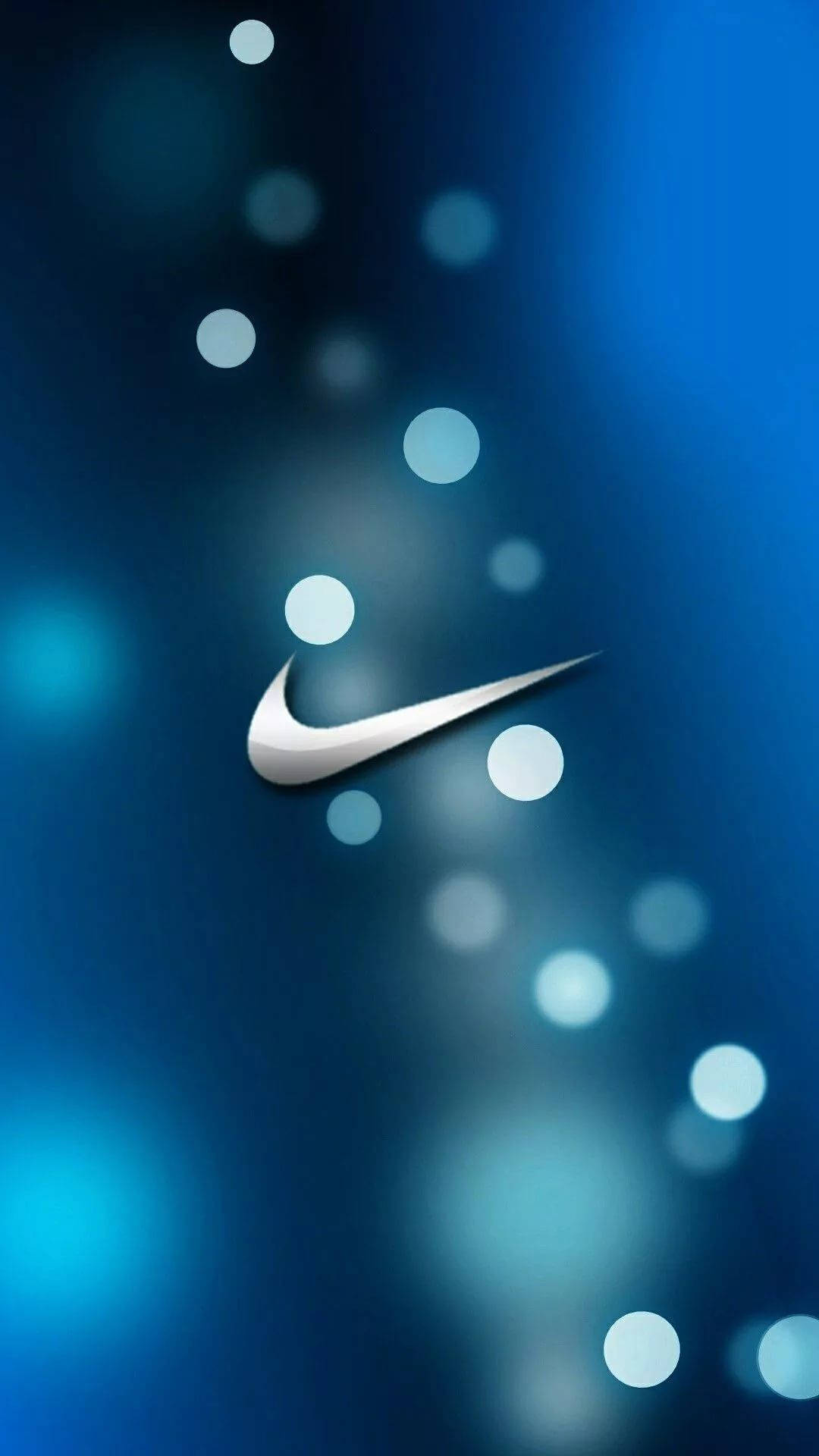 Nike Iphone Blå Bokeh Baggrund Wallpaper
