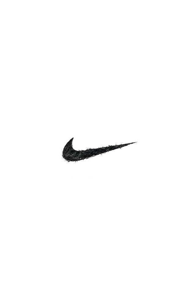 Nike Iphone Sort Logo På Hvid Wallpaper