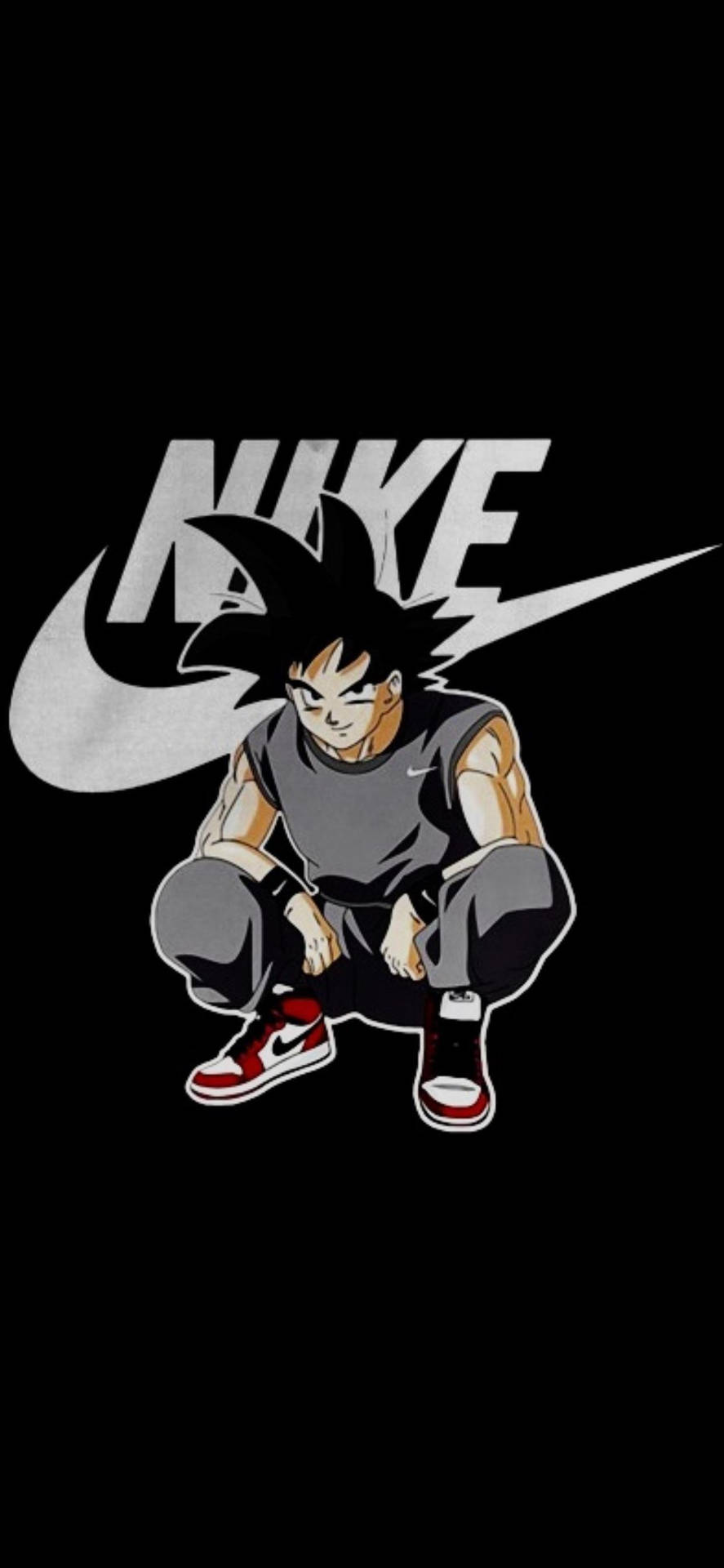 Logode Nike Y Son Goku Para Iphone. Fondo de pantalla