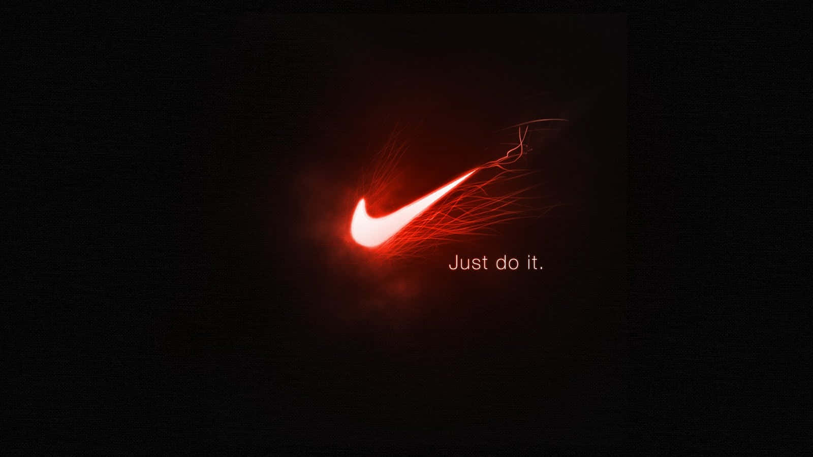 Nike Neon Rød Logo Baggrund: Fås med et kraftigt neonrødt logo i midten. Wallpaper