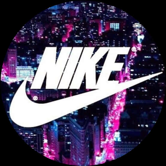 Nike Logo Urban Nightscape PNG