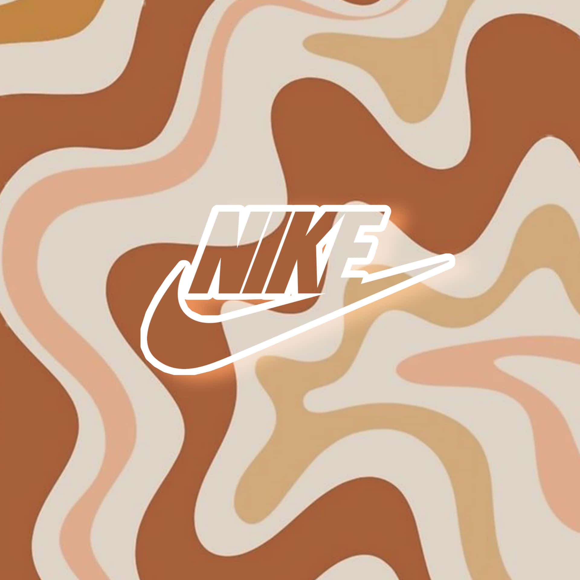 Nike Logo Wavy Aesthetic Background Wallpaper