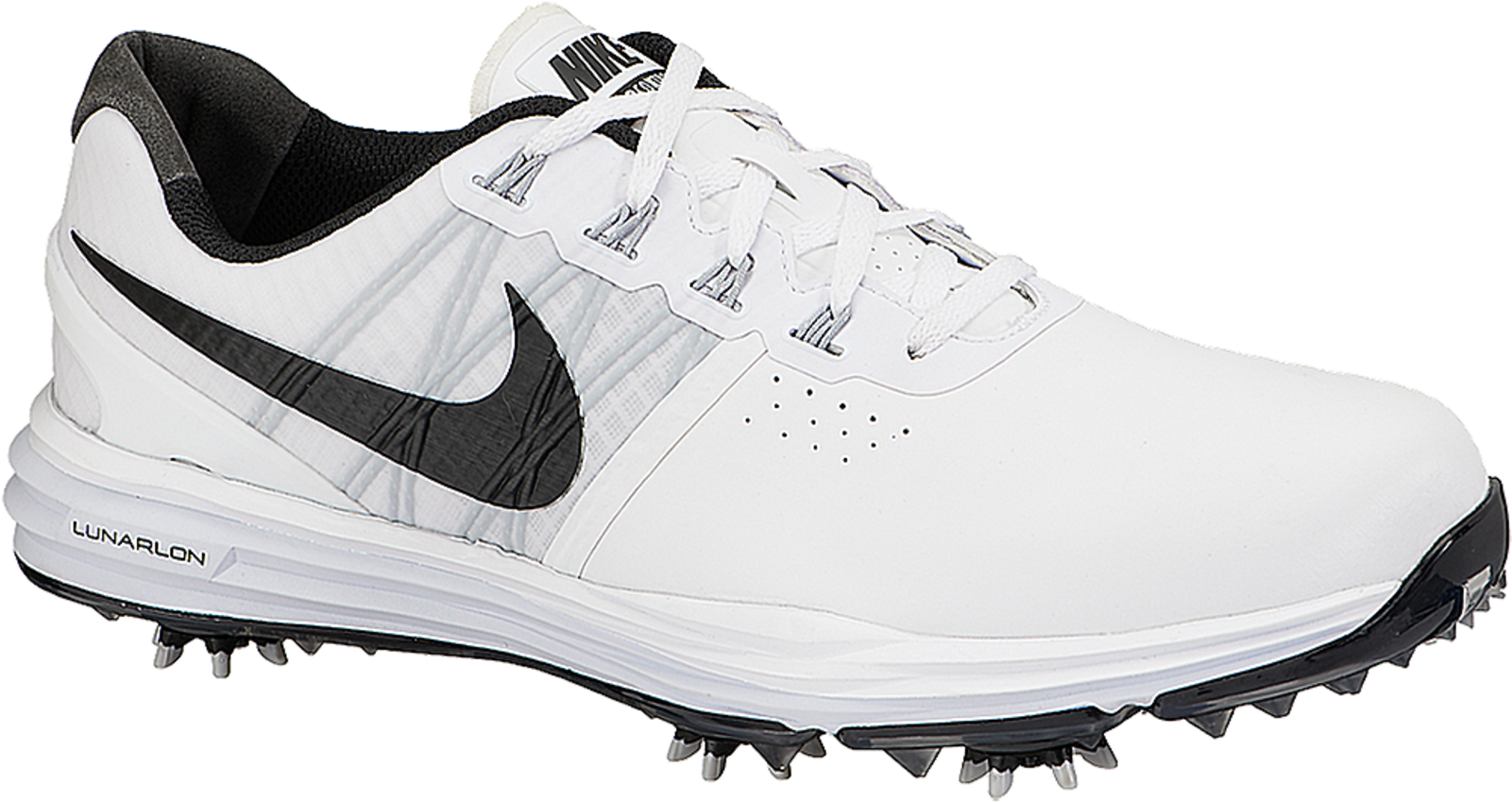 Nike Lunarlon Golf Shoe White Black PNG