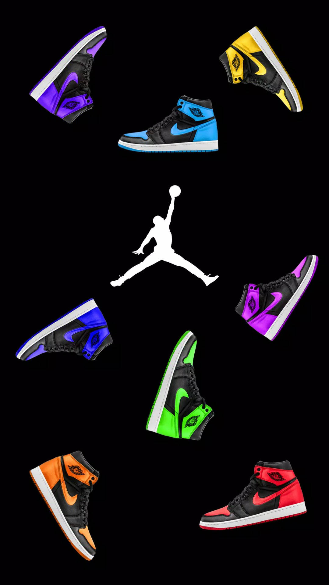 Zapatosnike Air Jordan Arcoíris. Fondo de pantalla