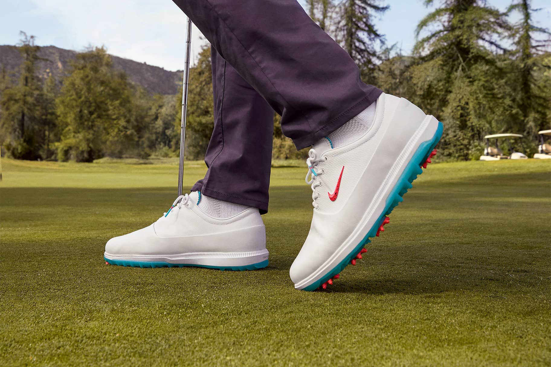 A Stylish Pair of Nike Shoes on a Golf Course Wallpaper