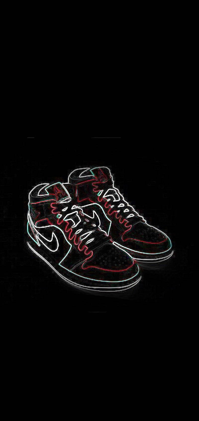 Líneade Arte De Zapatillas Nike Jordans. Fondo de pantalla